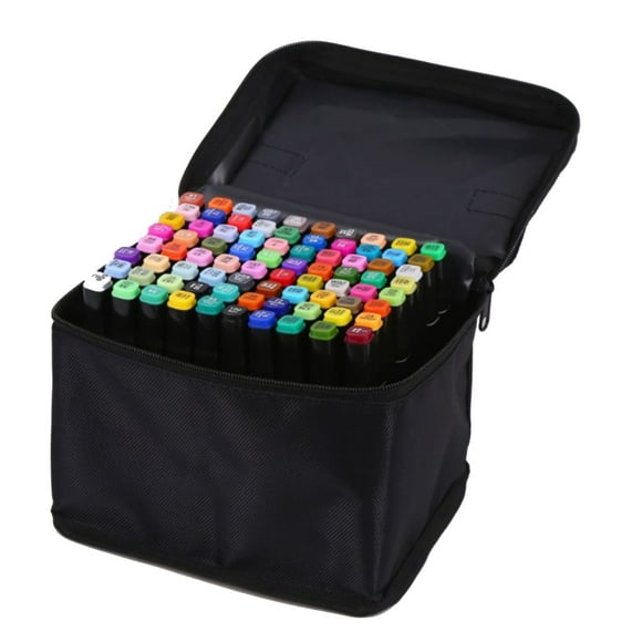 Marqueurs de Dessin, 80 Lignes de Dessin Colorées Écologiques Faciles à Colorier Stylos Marqueurs à Double Tête avec Sac à Main pour Écrire