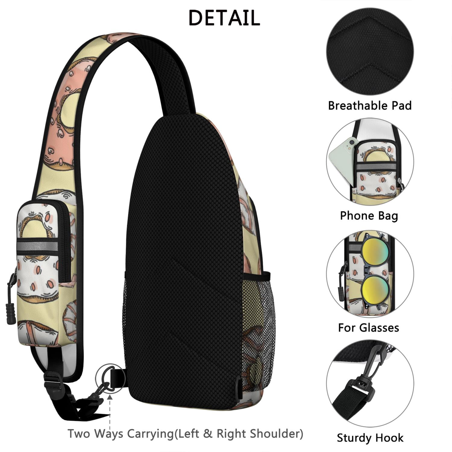 Cute Dog Print Sling Backpack for Women Men – Lightweight  display picture 1