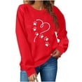 thumbnail image 6 of Craaazy Women's Valentine Printed Long Sleeve Tops Casual Crewneck Heart Graphics Shirt Gifts, 6 of 7