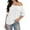 White, variant on Womens Tops Casual T Shirts Summer Off Shoulder Short Sleeve Loose Fit Plus Size Outfits