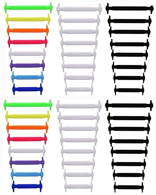 Elastic No Tie Shoelaces String for Kids 2 Pairs-3 Pairs Adult Half Round One Size Fits All-13 Colors