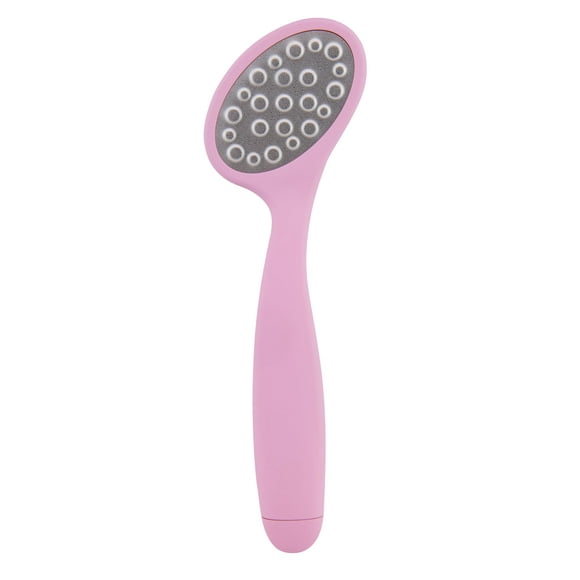 Relaxus Happy Heels Double-Sided Foot File with Secret Mini File, Ergonomic Stainless Steel Foot Scraper for Dead Skin Removal and Smooth Feet (Pink)