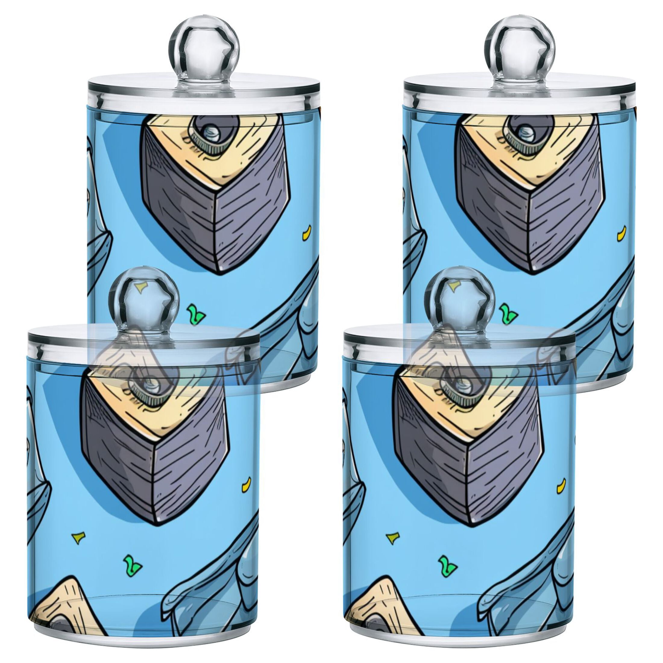 Ckdifva Pencil Sharpener Storage Jar with Lid Acrylic Organization Storage Containers Set of 4