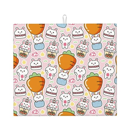

Matuu Cartoon Cute Rabbit for Dish Drying Mat for Kitchen Counter for Kitchen and Dining Kitchen Counter Accessories 16 x18