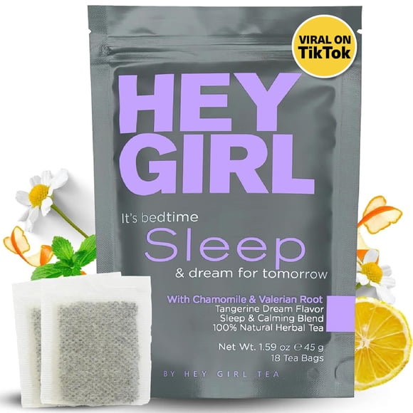 Sleep Tea Hey Girl Calming con raíz de valeriana y manzanilla, 50 ml