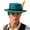 Green, variant on Oktoberfest Bavarian Flat Top Hat , Wide Brim Irish Hat, Unisex German Festival Stage Party Cosplay Fedora Hat Orange F