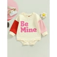 thumbnail image 2 of Faithtur Baby Girl Romper Long Sleeve Round Neck Letters Print Casual Spring Fall Short Baby Romper, 2 of 8