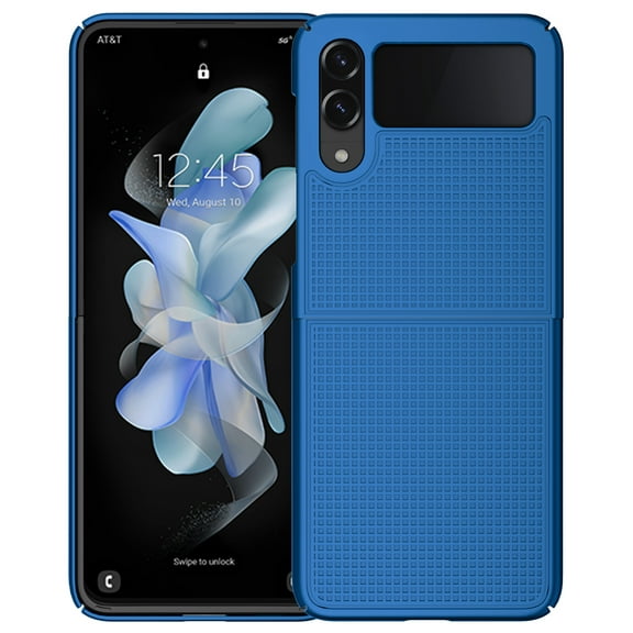 Case for Galaxy Z Flip 4 5G, Nakedcellphone Slim Hard Shell Protector Cover [Anti-Fingerprint, Grid Texture] for Samsung Z Flip4 Phone (SM-F721U, 2022)