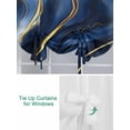 thumbnail image 3 of Marble Navy Blue Tie Up Curtains for Windows 63 Inch Length Balloon Curtains Kitchen Adjustable Balloon Window Shade Modern Golden Ombre Retro Fluid Art Tie Up Valance Bathroom Curtain Window 42"x63", 3 of 6