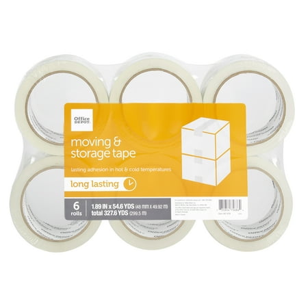 UPC: 0735854756864 | Office Depot Low-Noise Moving Storage Tape  1.89in. x 54.6 Yd.  Clear  Pack Of 6  39828-OD