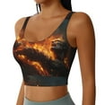 thumbnail image 2 of Pofeuu Cool Fire Man Print Sports Bra for Women Sexy Vest Yoga Running Gym Fitness Crop Bras Tops-X-Large, 2 of 8