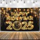 thumbnail image 1 of Telón de fondo KatChon Happy New Year 2025 72 x 44 pulgadas con pancarta, 1 of 7