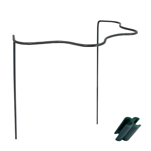 Tierra Garden Peacock Scalloped Plant Supports 28 in Steel Garden Stakes with Rust Resistant, Couplers included