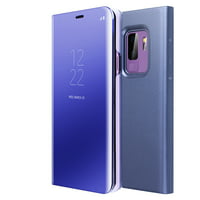 Samsung Galaxy Note 9 Flip Stand Mirror Luxury Smart Clear View Window Shockproof Flip Cover Protective Case for Samsung Galaxy Note 9 - Blue