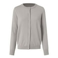 thumbnail image 5 of YDFCWXW Women's Lightweight Button Down Cardigan Long Sleeve Casual Crew Neck Soft Knit Cardigans Sweater Tops Grey, S, 5 of 9