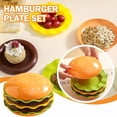 thumbnail image 4 of Stackable Burger Plates and Bowls Set, Novelty Hamburger Dinnerware with Saucer Plate & Lid, Cute Burger Style Dessert Plates Snack Bowls, 4 of 8