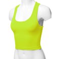 thumbnail image 5 of A2Y Women's Basic Cotton Casual Scoop Neck Cropped Racerback Tank Tops Neon Lime XL, 5 of 5