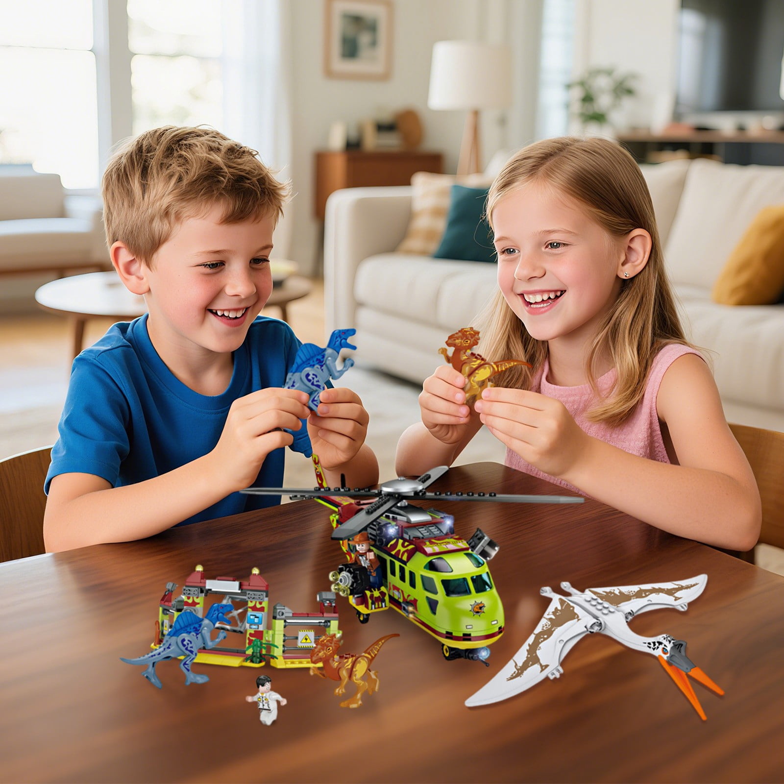Jurassic Dinosaur World Building Blocks Set, 582Pcs Dinosaur Building Blocks Figure Toys, Brutal Raptor T-Rex Triceratops, The World of Dinosaurs Model Building Blocks, Gifts for Teens & Fans