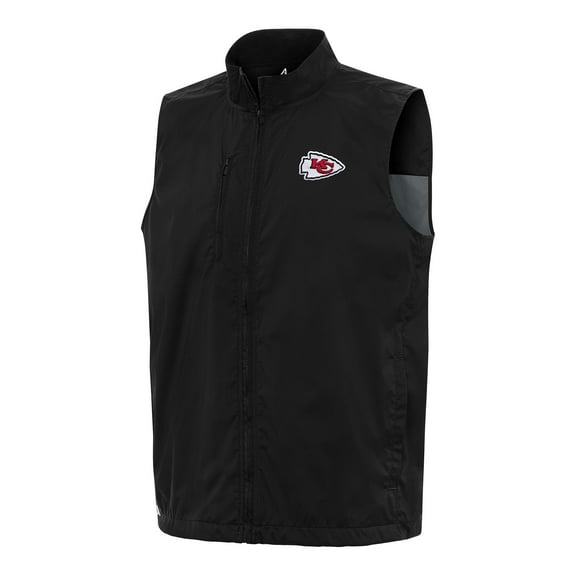 Men's Antigua Black Kansas City Chiefs Brisk Full-Zip Vest