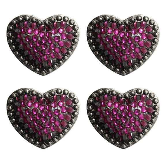 4 Western Conchos Rhinestone Horse Saddle Heart Bling Tack Pink Purple CO101