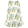thumbnail image 5 of Watercolor Lemons Flowers Bee Long Sleeve Dresses For Women Vintage Elegant Party Dress Oversized V-neck Dress S-8XL, 5 of 7