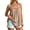 Khaki, variant on Women's Spaghetti Strap Sleeveless Tank Tops with Built in Bra Racerback Loose Flowy Beach Camis Lightweight Casual Summer Blouses White