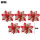 thumbnail image 1 of Flores artificiales de Navidad, cabezas de flores ostentosas de oro rojo, decoraciones para árboles de Navidad, fiesta, vacaciones, hogar, suministros de ajuste de mesa, 1 of 4