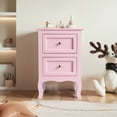 thumbnail image 5 of UBesGoo Nightstand End Table with 2 Drawer,Pink Finish, 5 of 8