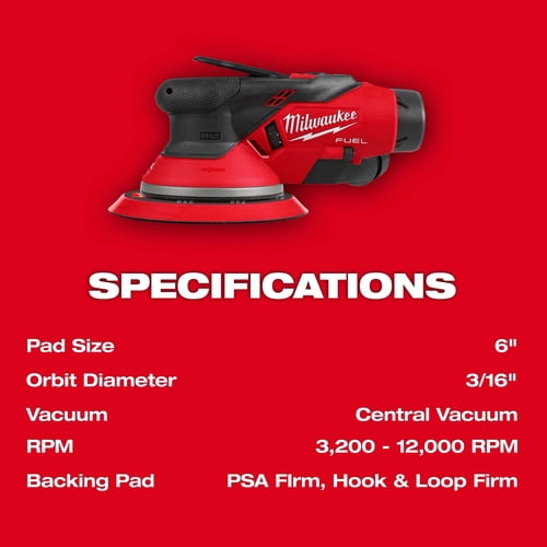 Milwaukee M12 FUEL 12V Lithium-Ion Cordless 6" Random Orbital Sander