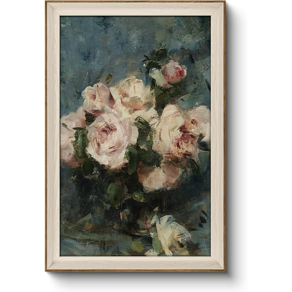 Unframed Canvas Wall Art of Large Vintage Flower, Wall Painting for Wall Decor, Floral Botanical Roses Art Work Paintings Room Decor, Floral Home Decor Wall Art Living Room Bathroom
