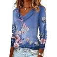 thumbnail image 4 of Women's Floral Print Casual Fashion Long Sleeve Pullover Blouse Loose Comfortable Top for Daily Wear Spring Fall Outfit, 4 of 4
