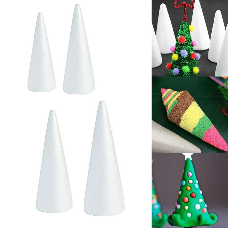 Crafjie Foam Cones for DIY Arts and Crafts (3.75 x 9.7 in, 8 Pack), White Polystyrene  Foam Cones Christmas Tree Craft Supplies, for DIY Home Craft Project,  Christmas Tree, Table Centerpiece - Yahoo Shopping