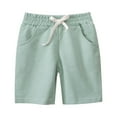 thumbnail image 2 of AherBiu Baby Toddler Boys Sweatshorts Cotton Summer Casual Wide Leg Shorts Drawstring Running Shorts, 2 of 2