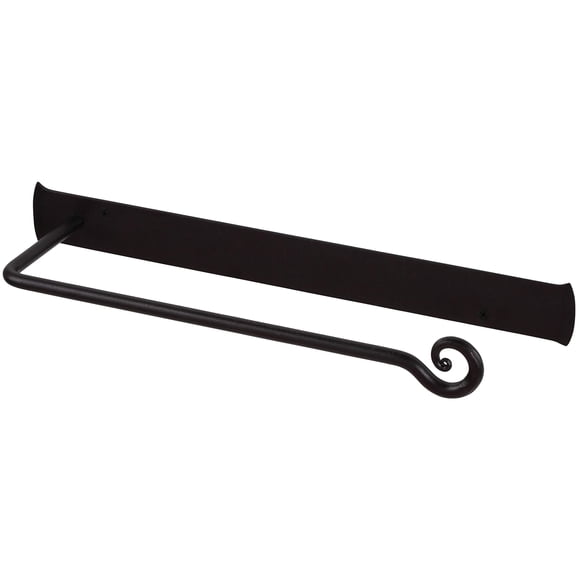 Wall Paper Towel Holder | Black Stylish Wrought Iron Hanger | Wall Mount Fancy Paper Dispenser | Rod Metal Durable & Sturdy | Handmade Crafted by RTZEN-Décor