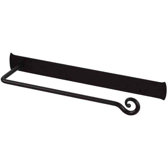 Wall Paper Towel Holder | Black Stylish Wrought Iron Hanger | Wall Mount Fancy Paper Dispenser | Rod Metal Durable & Sturdy | Handmade Crafted by RTZEN-Décor