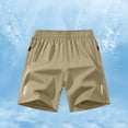 thumbnail image 2 of Summer Mens Shorts Elastic Waist Lightweight Running Shorts with Zipper Pockets for Casual Athletic Beach Quick Dry Short, 2 of 8