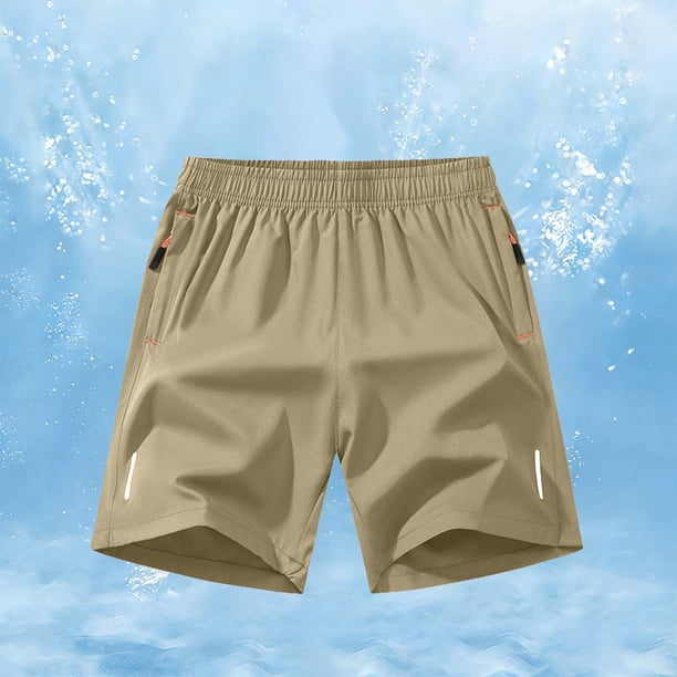Ceisia Men's Ice Silk Quick Dry Athletic Shorts with Zipper Pockets & Side Slits Gifts