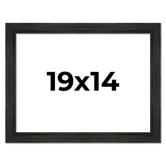 19x14 Distressed/Aged Black Wood Picture Frame - UV Acrylic, Foam Board Backing, & Hanging Hardware Included!