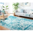thumbnail image 5 of SAFAVIEH Adirondack Wyatt Traditional Distressed Area Rug, Ivory/Teal, 4' x 6' - Transitional Modern Design, Ivory & Teal, Ideal for Living Room, Bedroom, Dining Space, Entryway, Bathroom, Bedside, 5 of 17