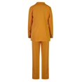 thumbnail image 4 of Riforla Women 2 Piece Outfits Suits Set Long Sleeve Button High Waisted Pants for Business Work Two Piece Sets for Women Orange L, 4 of 5