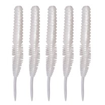 BE-TOOL 4Pcs Soft Plastic Earthworm Lures Plastic Spiral Fishing Lure Tackle Straight Tail Maggot Fishing Bait Bass (5#)