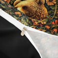 thumbnail image 3 of Castle Fairy Vintage Floral Bear Twin Duvet Cover,Daisy Leaf Dark Backdrop Twin Bedding,Orange Green Cream,Black Reversible,2pcs,No Comforter,1 Duvet Cover and 1 Pillowcase, 3 of 5