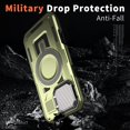 thumbnail image 3 of ELEHOLD Magnetic Case for iPhone 16 Pro Max, Military Grade Shockproof Rugged Case Built-in Metal Camera Cover with Stand,Olivegreen, 3 of 6