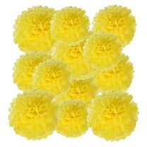 8" 10" 12" Tissue Paper Pom Poms, 12PCS Pom Poms Paper Flowers Ball Tissue Paper Flowers for Wedding Bridal Shower Birthday Bachelorette Party Backdrop Decoration, Light Yellow
