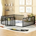 thumbnail image 3 of Bellemave Full Size Metal Floor Bed Frame, Montessori Bed with Safety Guardrails and Door, No Weight Limit and Easy Assemble Playhouse Full Bed Frame (Black), 3 of 7