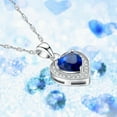 thumbnail image 3 of MABELLA Sterling Silver Created Blue Sapphire Cut Heart Shape Pendant Necklace Jewelry Gifts for Women, 18 Chain, 3 of 5