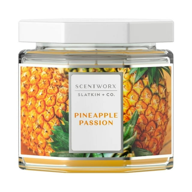 Vela aromática Scentworx HS Homeworx Pineapple Passion 3 pabilos