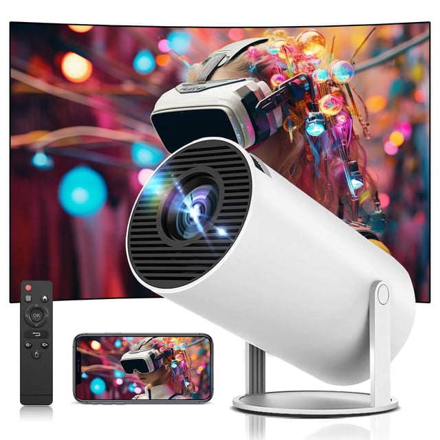 Proyector Portátil Inteligente 4K Auto Keystone Pantalla 130 Pulgadas WiFi 5G Bluetooth 5.0 Giro 180