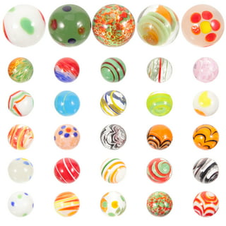Ucradle Glass Marbles, 100 Pieces 16mm+10pieces 25mm Traditional
