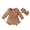 Brown, variant on Gyratedream Bodysuits Jumpsuit for Baby Girl Infant Toddler Long Sleeve Ruffle Romper Outfits with Bow Tie Headscarf 2-Piece Set